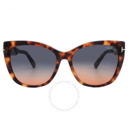 Nora Blue Gradient Butterfly Ladies Sunglasses