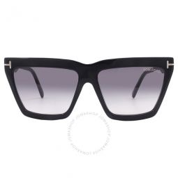 Eden Smoke Gradient Geometric Ladies Sunglasses