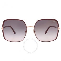 Raphaela Smoke Gradient To Pink Square Ladies Sunglasses