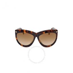 Doris Brown Mirror Cat Eye Ladies Sunglasses