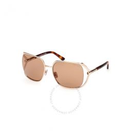 Goldie Brown Butterfly Ladies Sunglasses