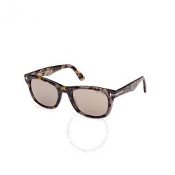 Kendel Brown Grey Mirror Square Mens Sunglasses