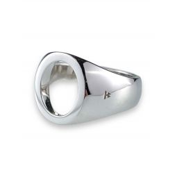 OVAL SIGNET OPEN RING - Silver