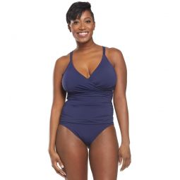 Tommy Bahama Pearl Solids Cross Front One Piece Swimsuit (D/DD Cup)