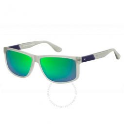 Polarized Green Multi Rectangular Mens Sunglasses