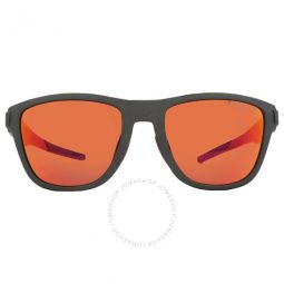 Red Rectangular Mens Sunglasses