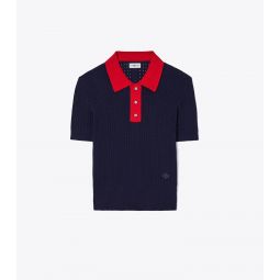 COTTON POINTELLE POLO