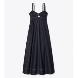 PERFORATED POPLIN CUT-OUT DRESS
