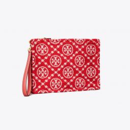 T MONOGRAM TERRY POUCH