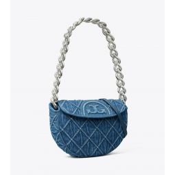 MINI FLEMING SOFT DENIM CRESCENT BAG