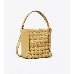 MCGRAW WOVEN EMBOSSED SMALL BUCKET BAG