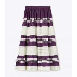 STRIPED COTTON MIDI SKIRT