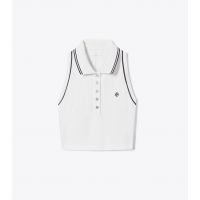 CROPPED PIQUEE POLO TANK