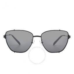 Dark Grey Flash Silver Mirror Cat Eye Ladies Sunglasses