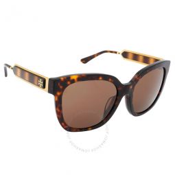 Dark Brown Gradient Square Ladies Sunglasses
