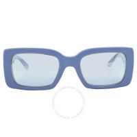 Blue Mirrored Rectangular Ladies Sunglasses
