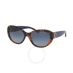 Blue Gradient Oval Ladies Sunglasses