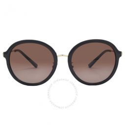 Polarized Brown Gradient Round Ladies Sunglasses
