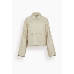 Cropped Cotton Jacket in Sand