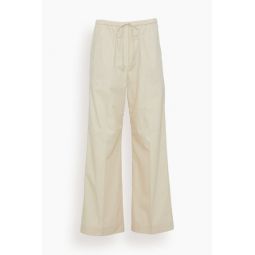 Cotton Drawstring Trousers in Stone