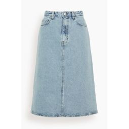 Denim Midi Skirt in Cool Blue