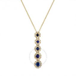 18K Yellow Gold Diamond Blue Sapphire Necklace