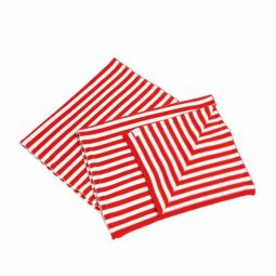 Tuck Shop Trading Co.Cashmere Striped Scarf - Poppy/ Niveous