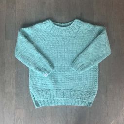 Hand Knit Wool Crewneck Sweater - Mint