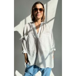 Long Sleeve Shirt - White Pinstripe