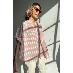 Short Sleeve Shirt - Pink Stripe