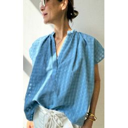 Khadi Shirt - Chambray Blue Grid