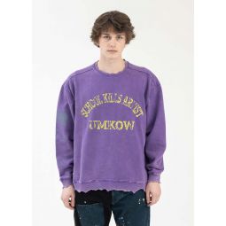 WASHED SCHOOL KILLS ARTIST CREWNECK - PURPLE