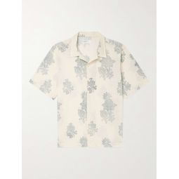 The Road Trip Convertible-Collar Printed Crinkled-Cotton Shirt