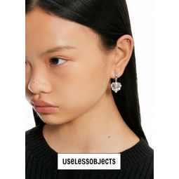 Rose Earring Pair - Silver