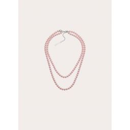 Double Pearl Necklace - Pink