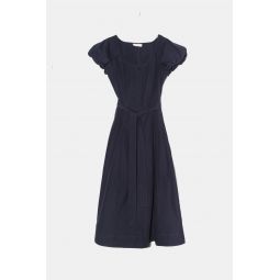 Rhea Cotton Suiting Dress - Midnight