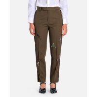 Embroidered Splatter Suit Trousers - Brown