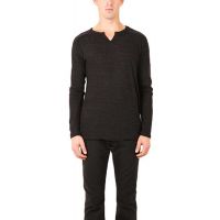 Melange Slit Shirt - Black