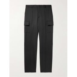 Straight-Leg Pleated Stretch-Wool Cargo Trousers