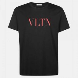 VLTN Short Sleeve Crew Neck T-Shirt - Black/Red