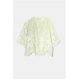 Cizia Embroidered Shirt - Tilleul Blanc