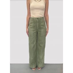 Carlos Cotton/Linen Pant - Tilleul