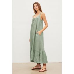 Elara Linen Maxi Dress - Aloe
