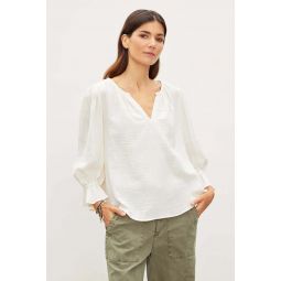 Milly Cotton Gauze Peasant Top