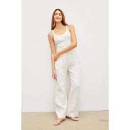 Gwyneth Heavy Linen Pant - Bisque