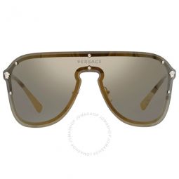 Dark Grey/Mirrored Gold Shield Unisex Sunglasses