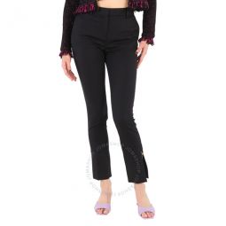 Ladies Black Medusa-charm Cropped Trousers, Brand Size 38 (US Size 2)