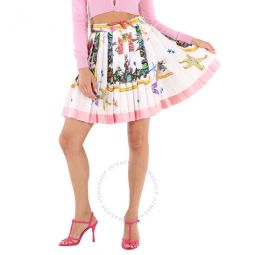 Ladies Seaworld Print Silk Skirt, Brand Size 36
