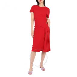 Ladies Scarlet Draped Asymmetric Midi Dress, Brand Size 38 (US Size 2)