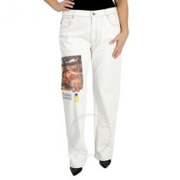 White Waterhouse Painting Patch Jeans, Waist Size 36